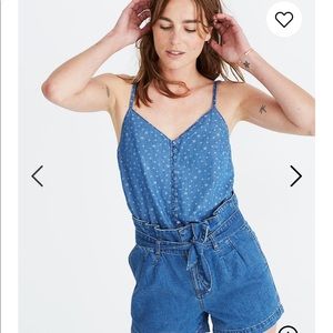 Madewell denim button down cami in star jacquard